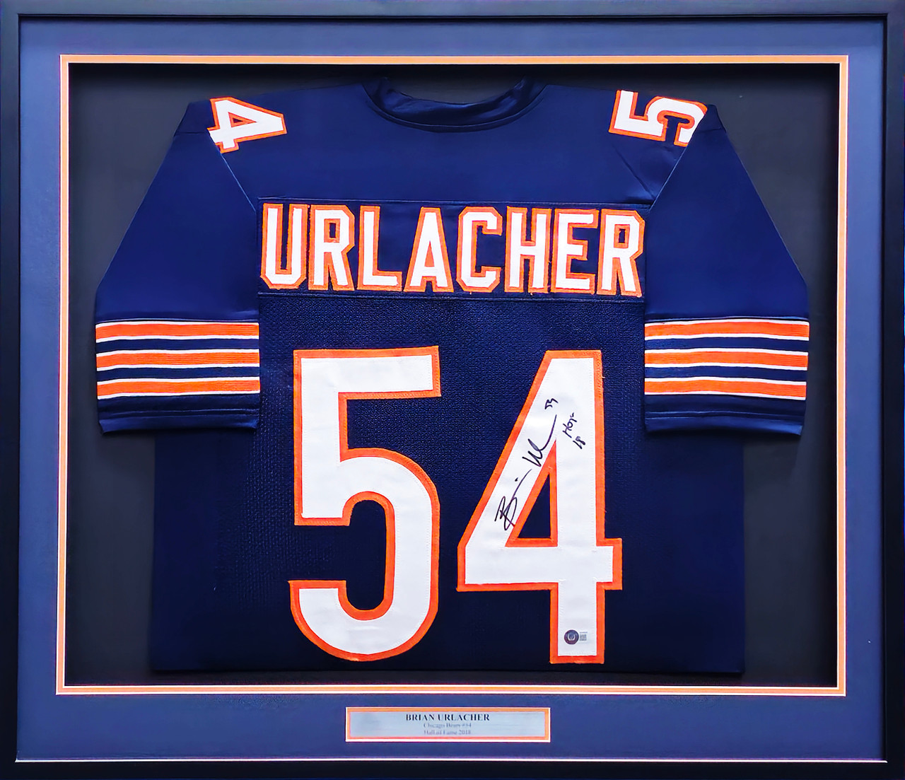 Brian Urlacher Autographed Framed Blue Jersey Chicago Bears 