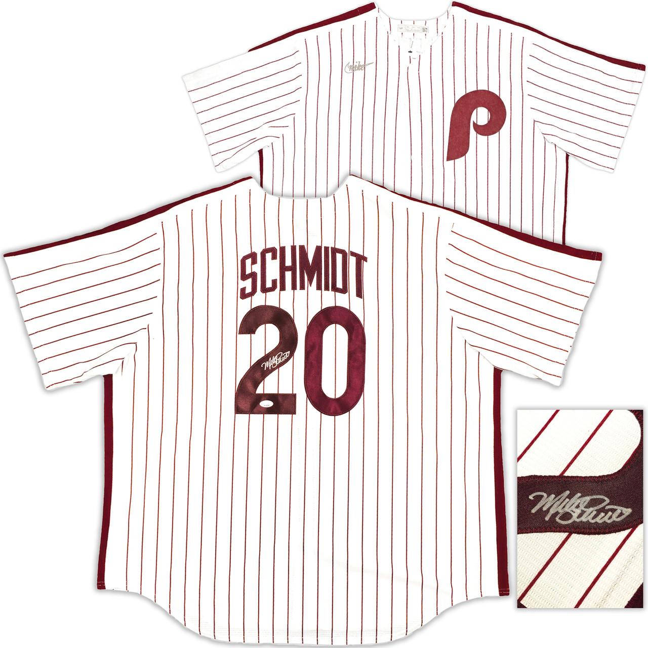 Philadelphia Phillies Mike Schmidt Autographed White Pinstripes