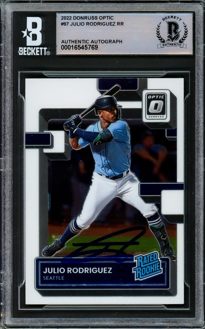 Julio Rodriguez Autographed 2022 Donruss Optic Rookie Card #97