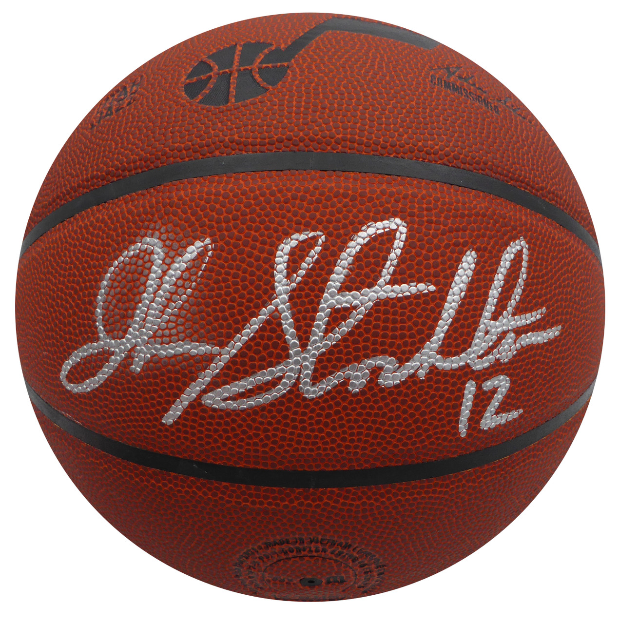 John Stockton Autographed Basketball Utah Jazz (Smudged) Beckett BAS QR  #1W271705