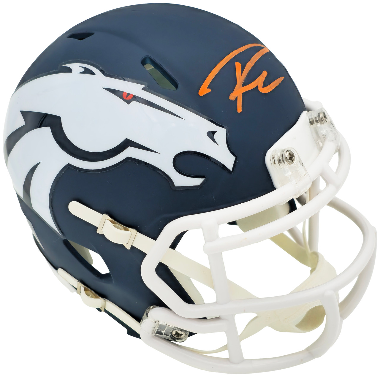 NFL ラッセル ウィルソン サイン入りミニヘルメット Russell Wilson Autographed Denver Broncos AMP Blue Speed Mini