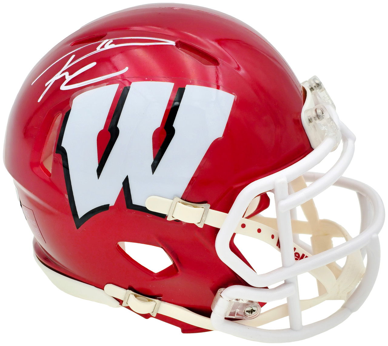 Russell Wilson Autographed Wisconsin Badgers Flash Red Speed Mini