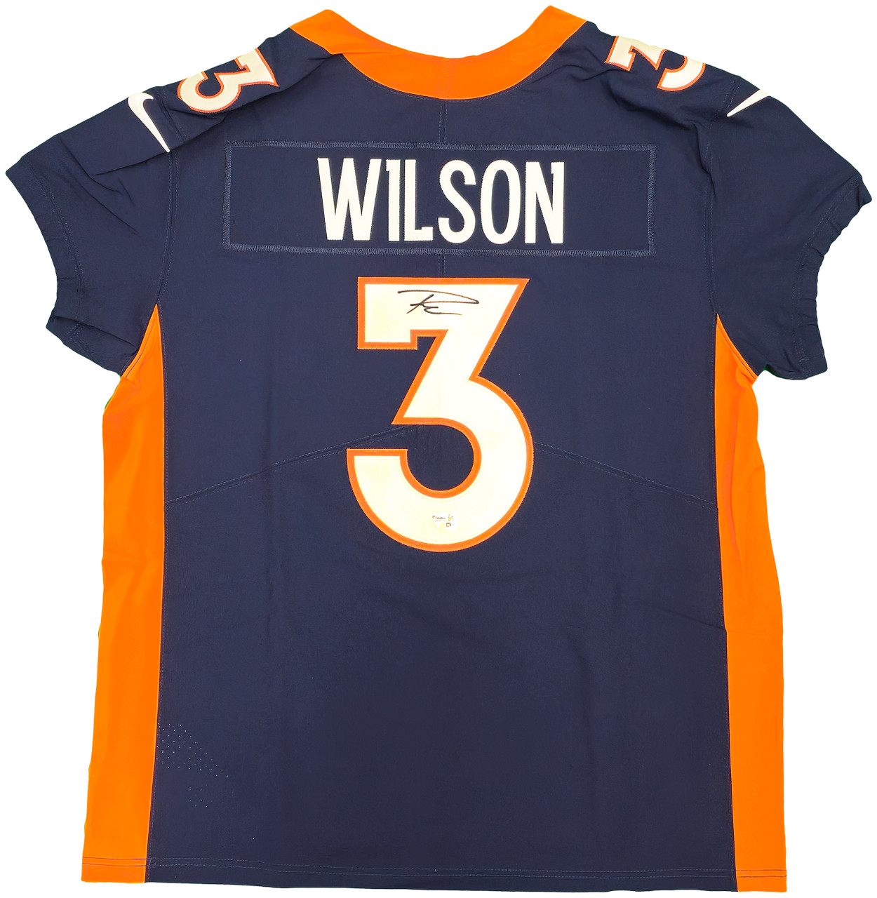 Denver Broncos Russell Wilson Autographed Blue Nike Elite Jersey
