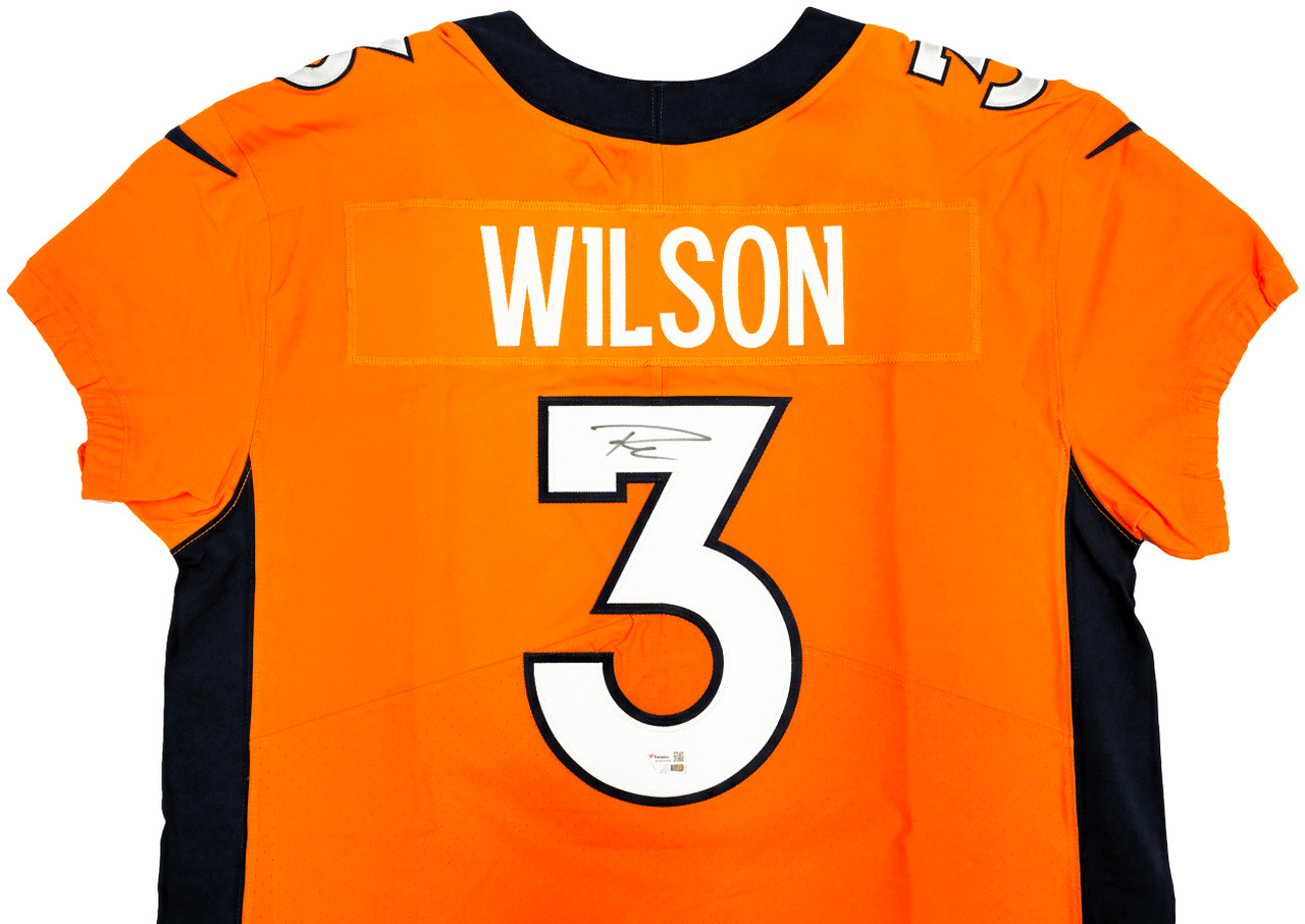 Denver Broncos Russell Wilson Autographed Orange Nike Elite Jersey