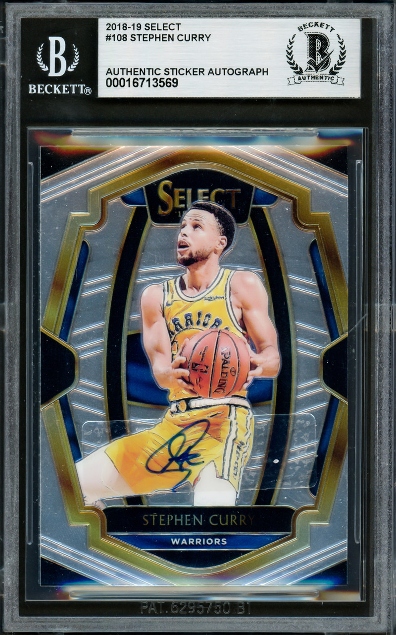 Stephen Curry Autographed 2018-19 Select Card #108 Golden