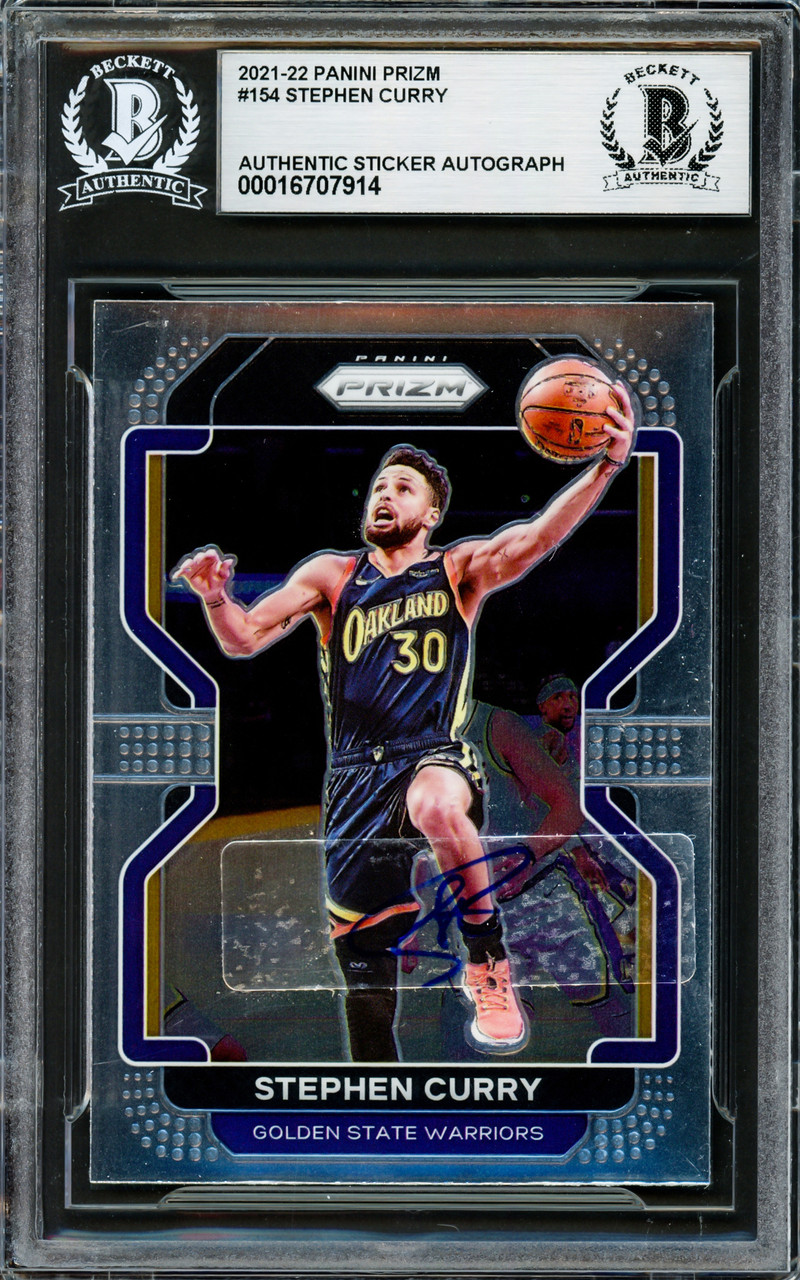 Stephen Curry Autographed 2021-22 Panini Prizm Card #154 Golden 