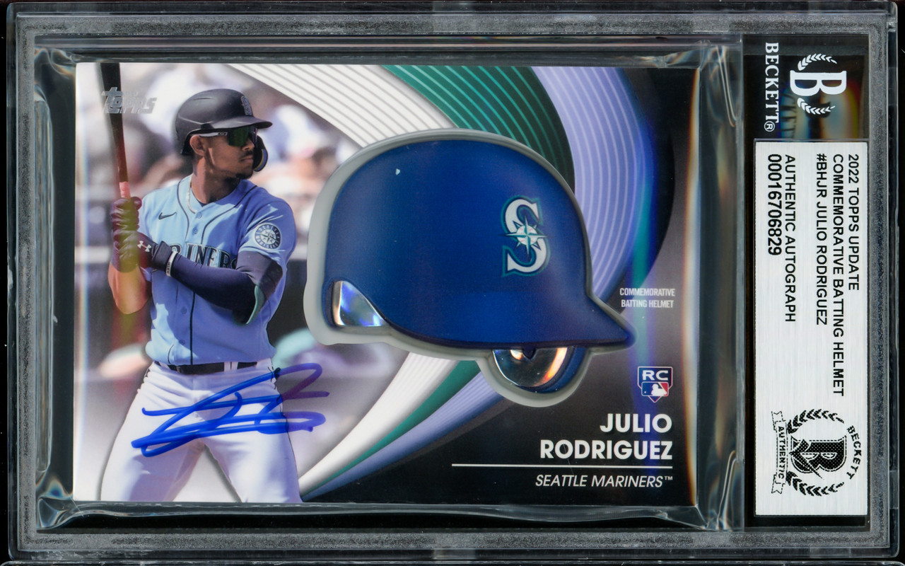 Julio Rodriguez Autographed 2022 Topps Update Batting Helmet