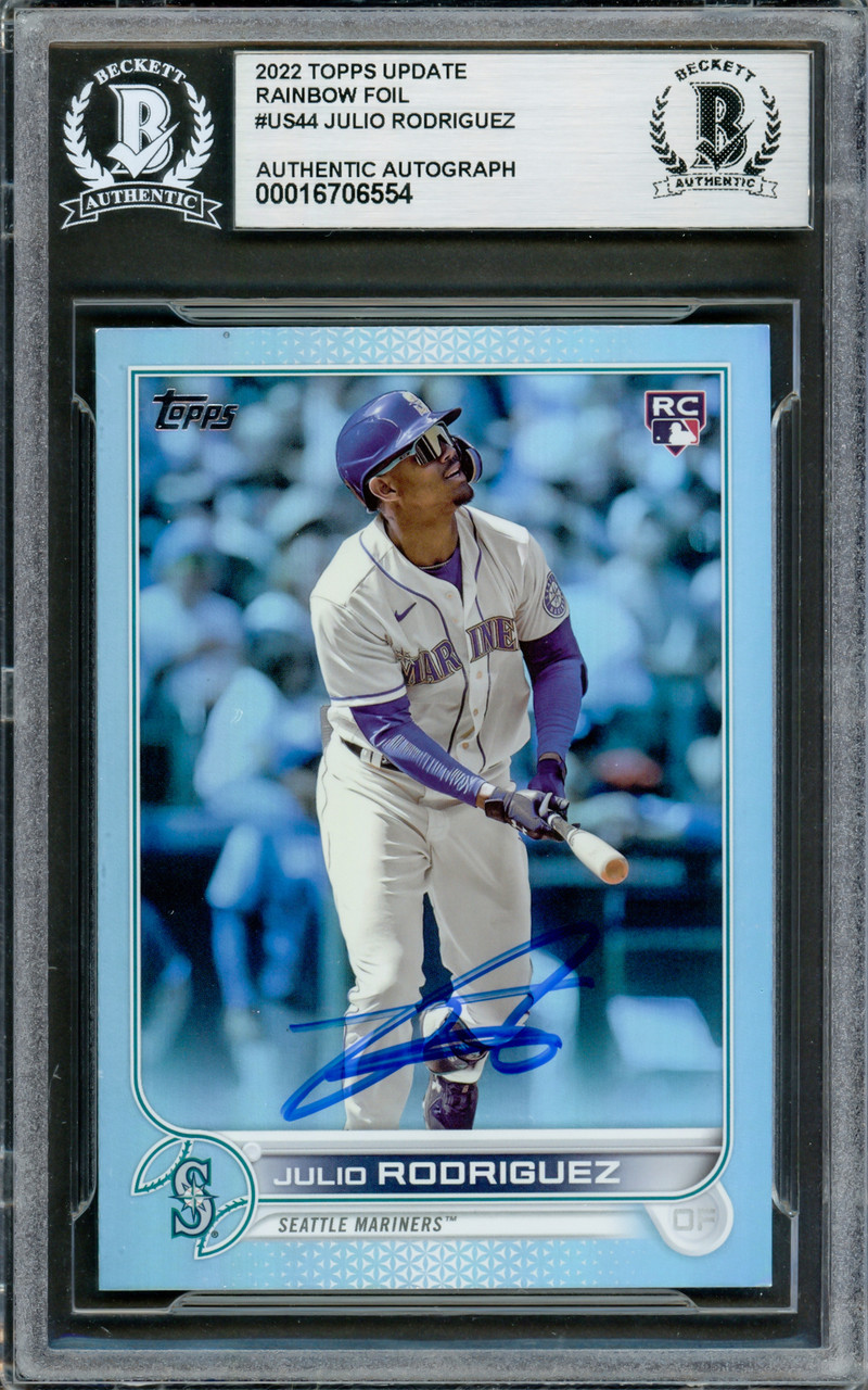 Julio Rodriguez Autographed 2022 Topps Update Rainbow Foil Rookie 