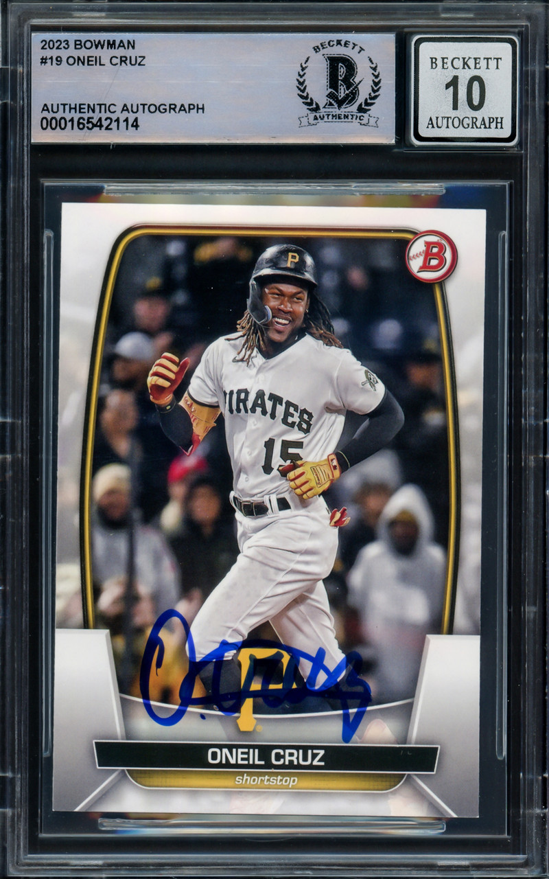 Oneil Cruz Autographed 2023 Bowman Card #19 Pittsburgh Pirates