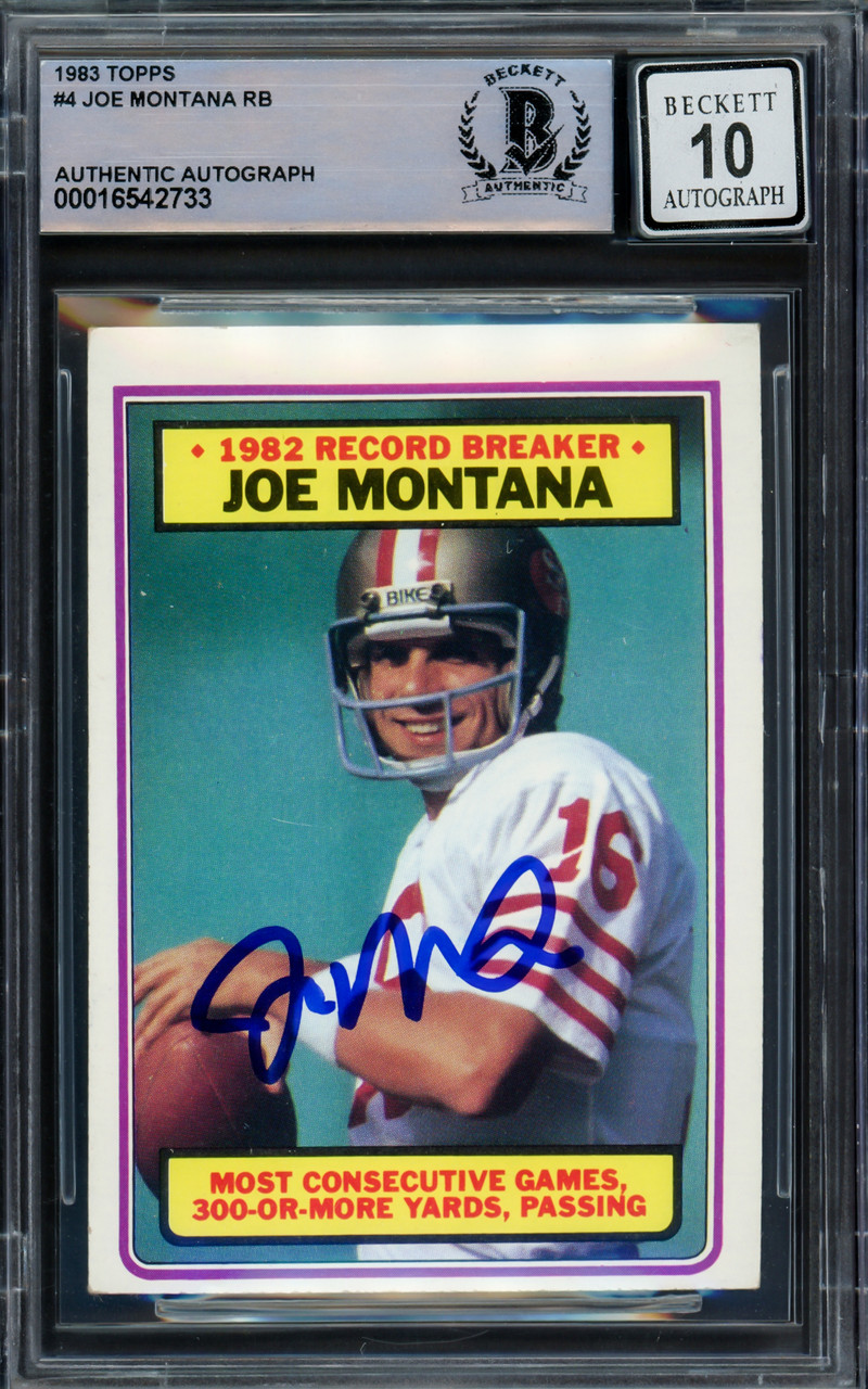 Joe Montana Autographed 1983 Topps Card #4 San Francisco 49ers