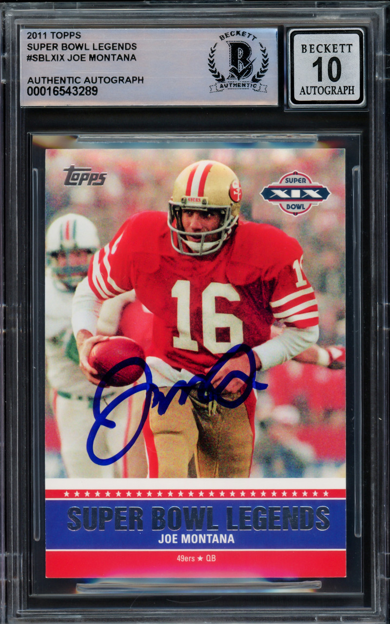 Joe Montana Autographed 2011 Topps Super Bowl Legends Card #SBL