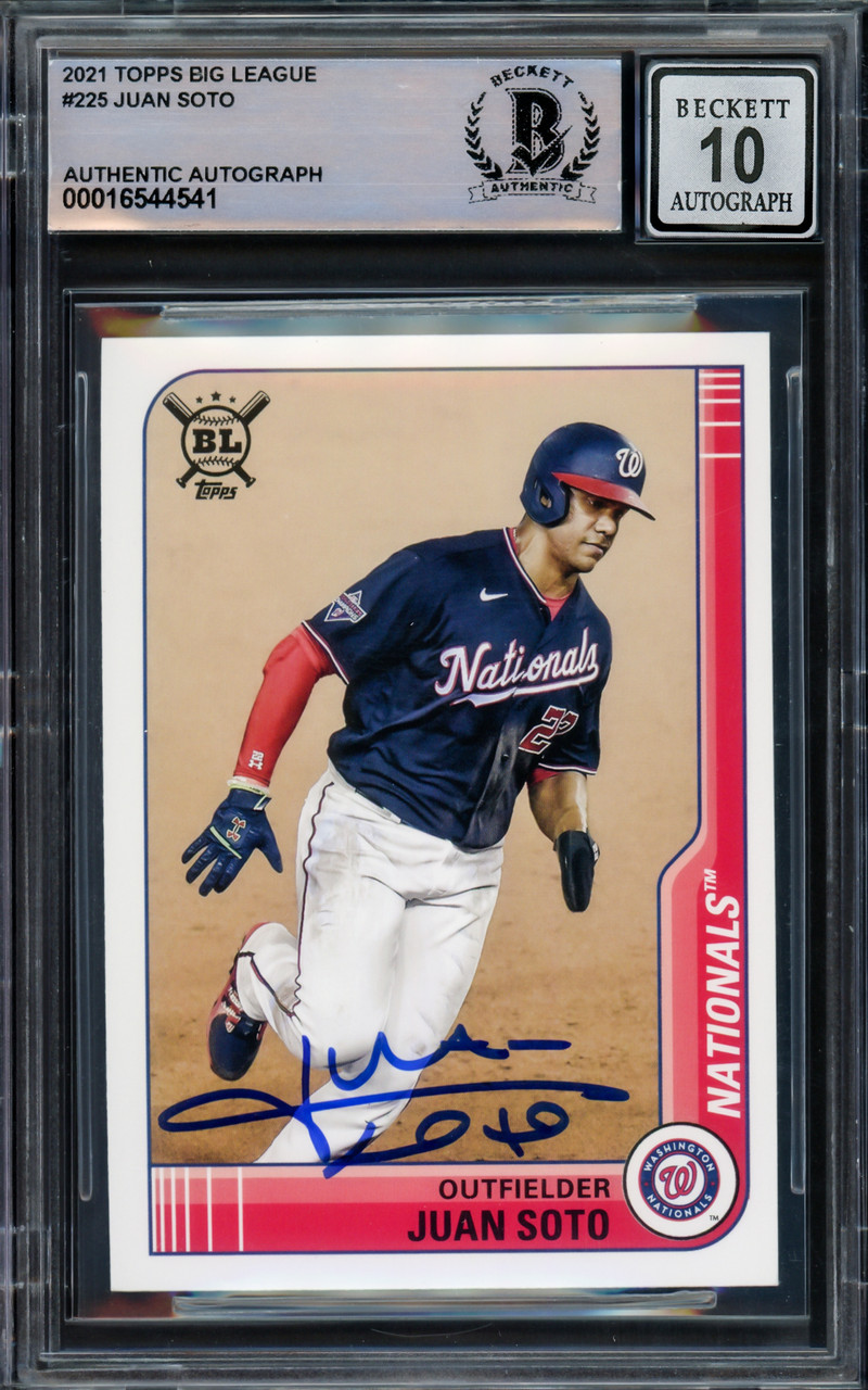 Juan Soto Autographed 2021 Topps Big League Card #225 New York