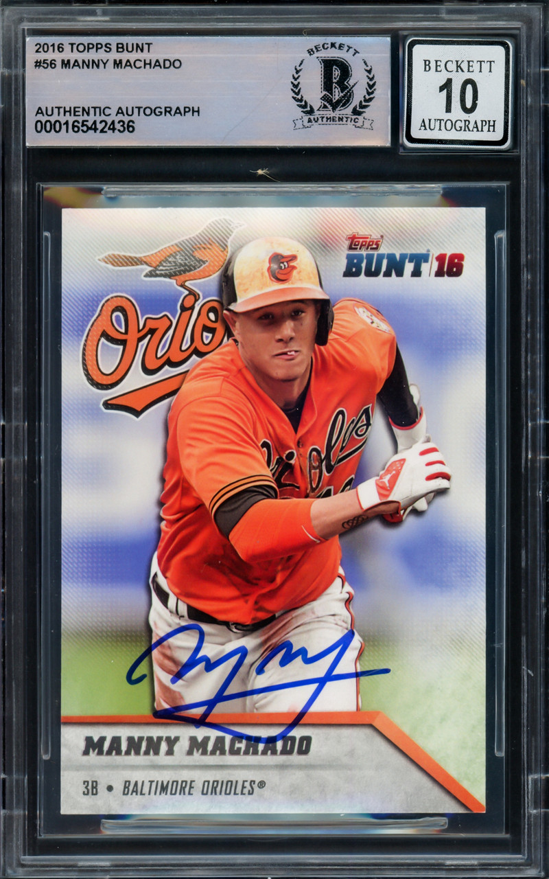 Manny Machado Autographed 2016 Topps Bunt Card #56 Baltimore