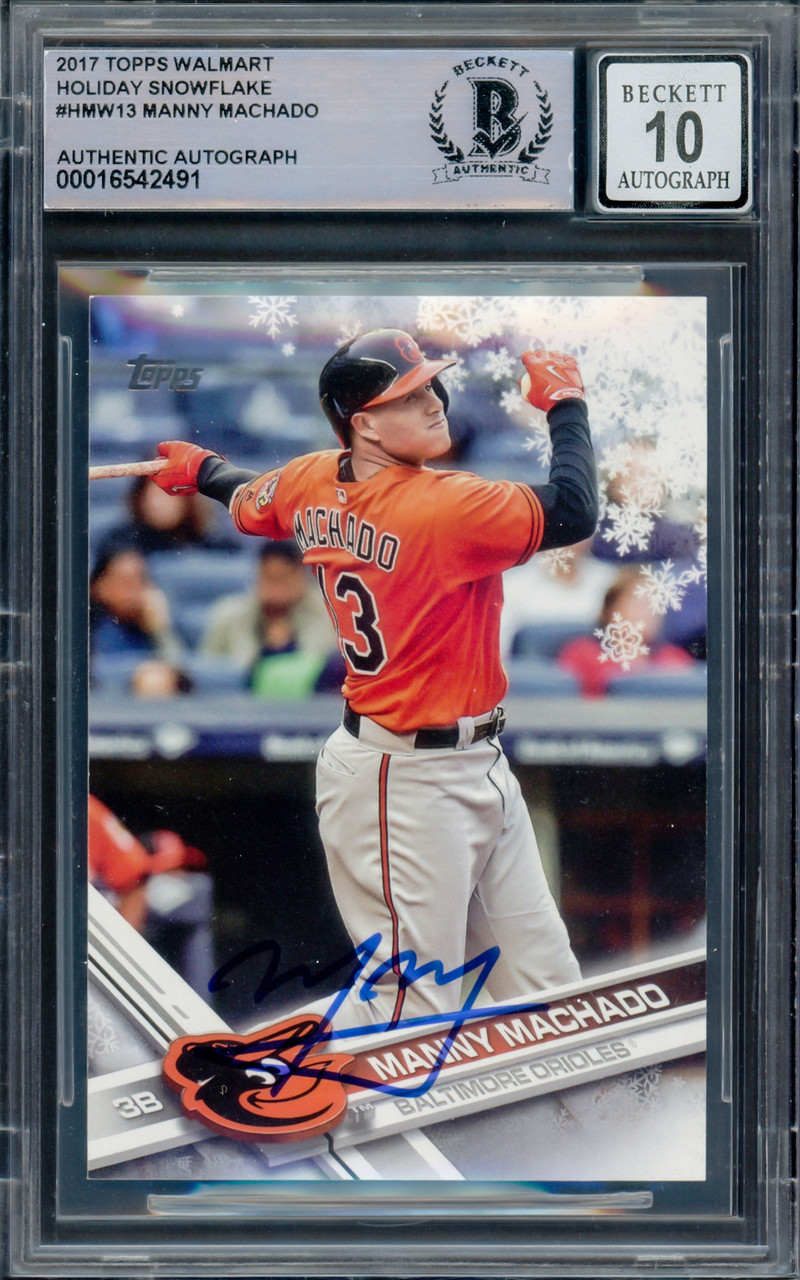 Manny Machado Autographed 2017 Topps Holiday Card #HMW13 Baltimore