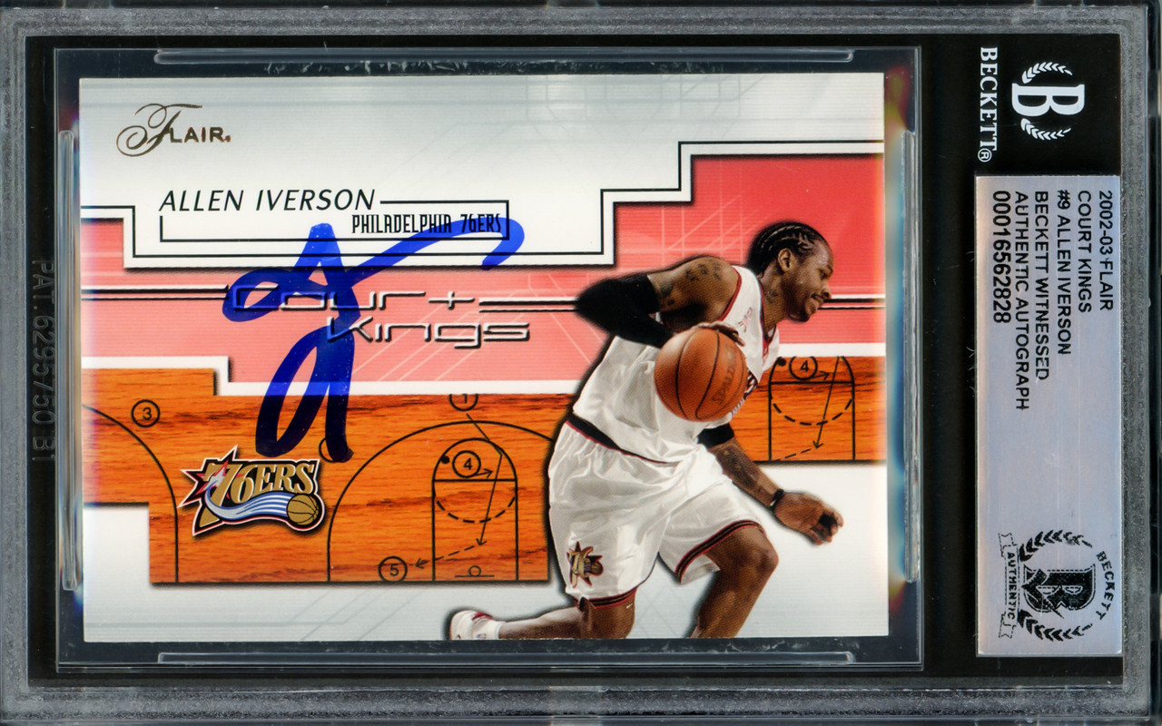 Allen Iverson Autographed 2002-03 Flair Court Kings Card #9