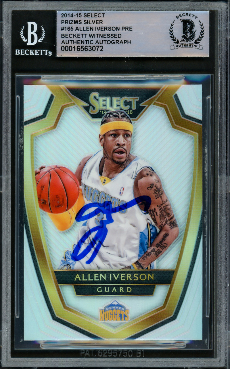 Allen Iverson Autographed 2014-15 Select Prizms Silver Card #165