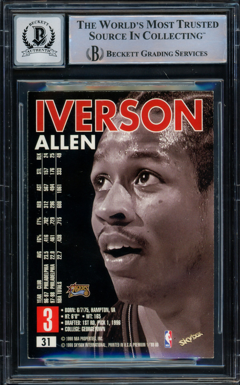 【最後1セット】auausave Your Sky FinalEPトレカ Allen Iverson Autographed 1998-99 Skybox Premium Card #31
