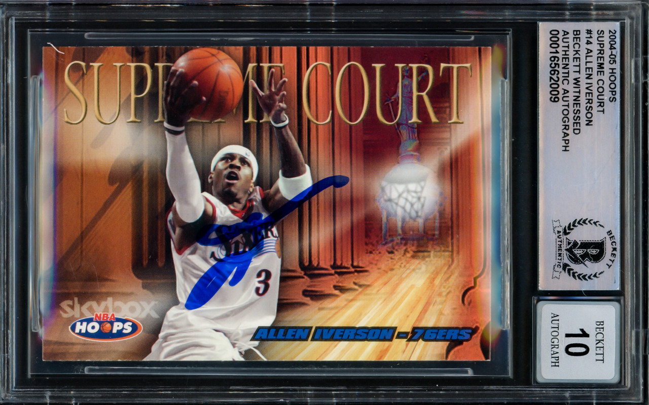 Allen Iverson Autographed 2004-05 Hoops Supreme Court Card #14
