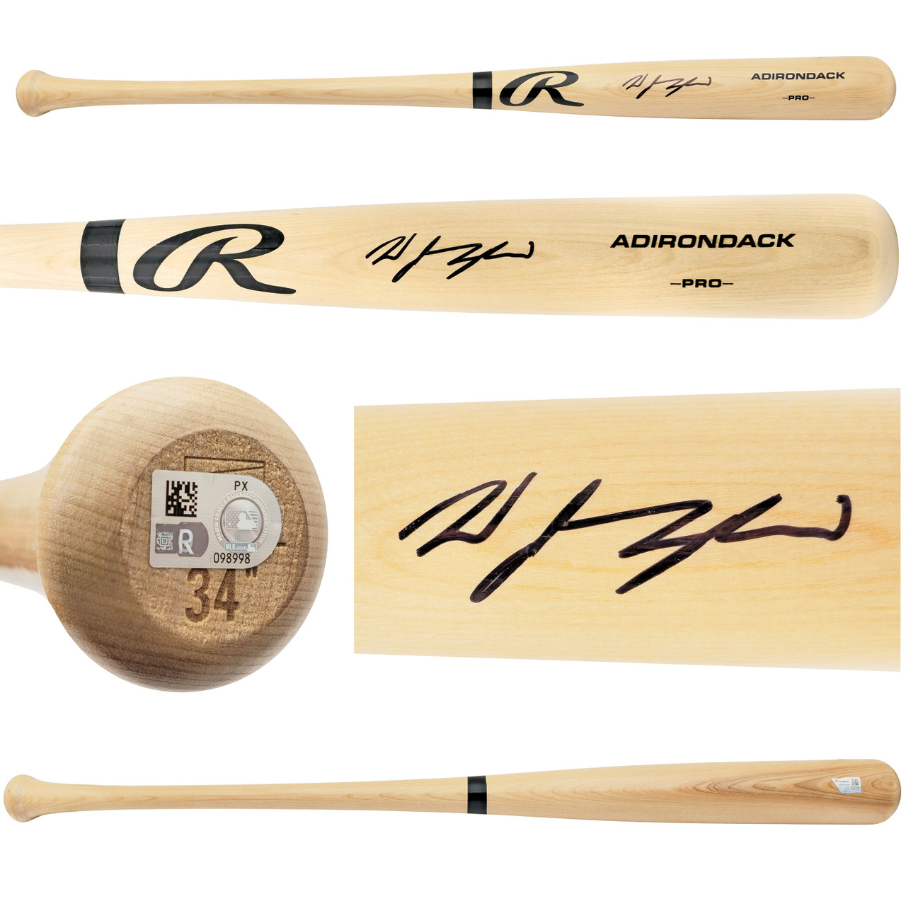 Wyatt Langford Autographed Blonde Rawlings Adirondack Pro Baseball