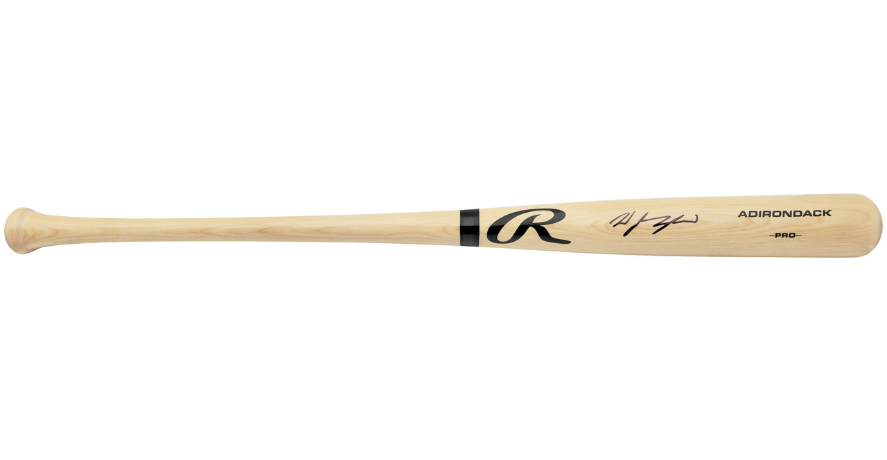 Wyatt Langford Autographed Blonde Rawlings Adirondack Pro Baseball