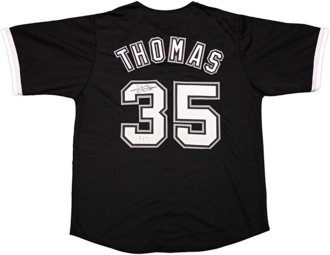 Chicago White Sox Frank Thomas Autographed Black Jersey Beckett