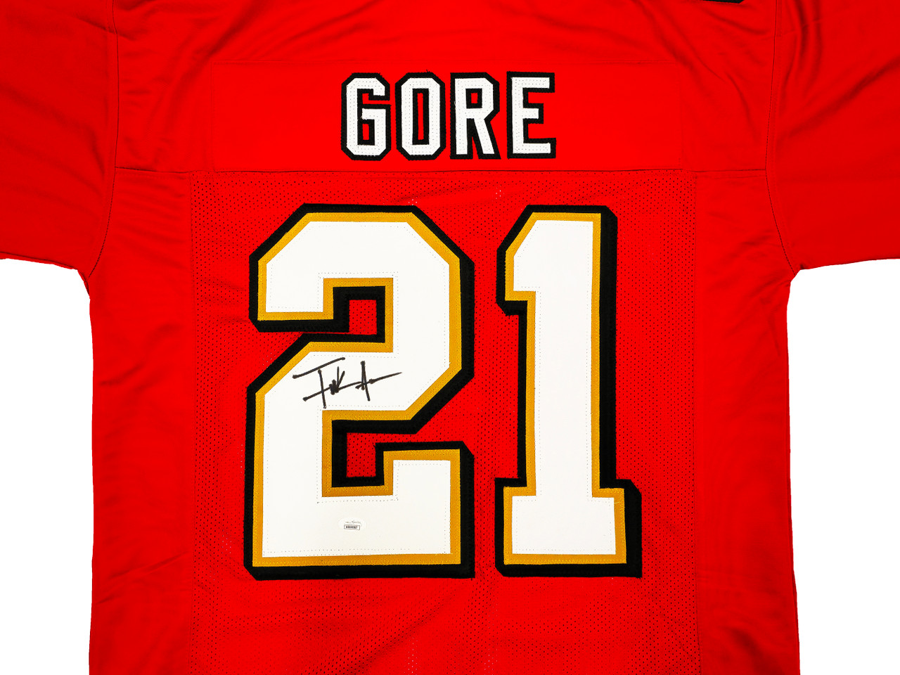 San Francisco 49ers Frank Gore Autographed Red Jersey JSA Stock