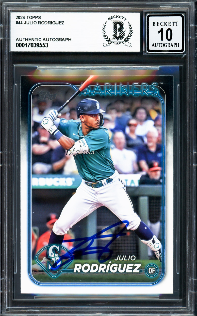 Julio Rodriguez Autographed 2024 Topps Card #44 Seattle Mariners  