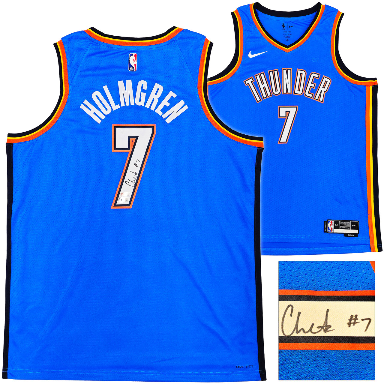 Oklahoma City Thunder Chet Holmgren Autographed Blue Nike Swingman 