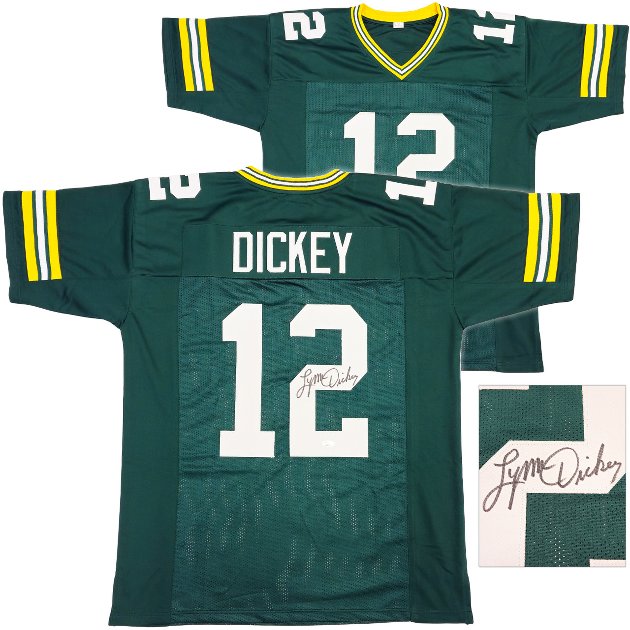 Green Bay Packers Lynn Dickey Autographed Green Jersey JSA Stock