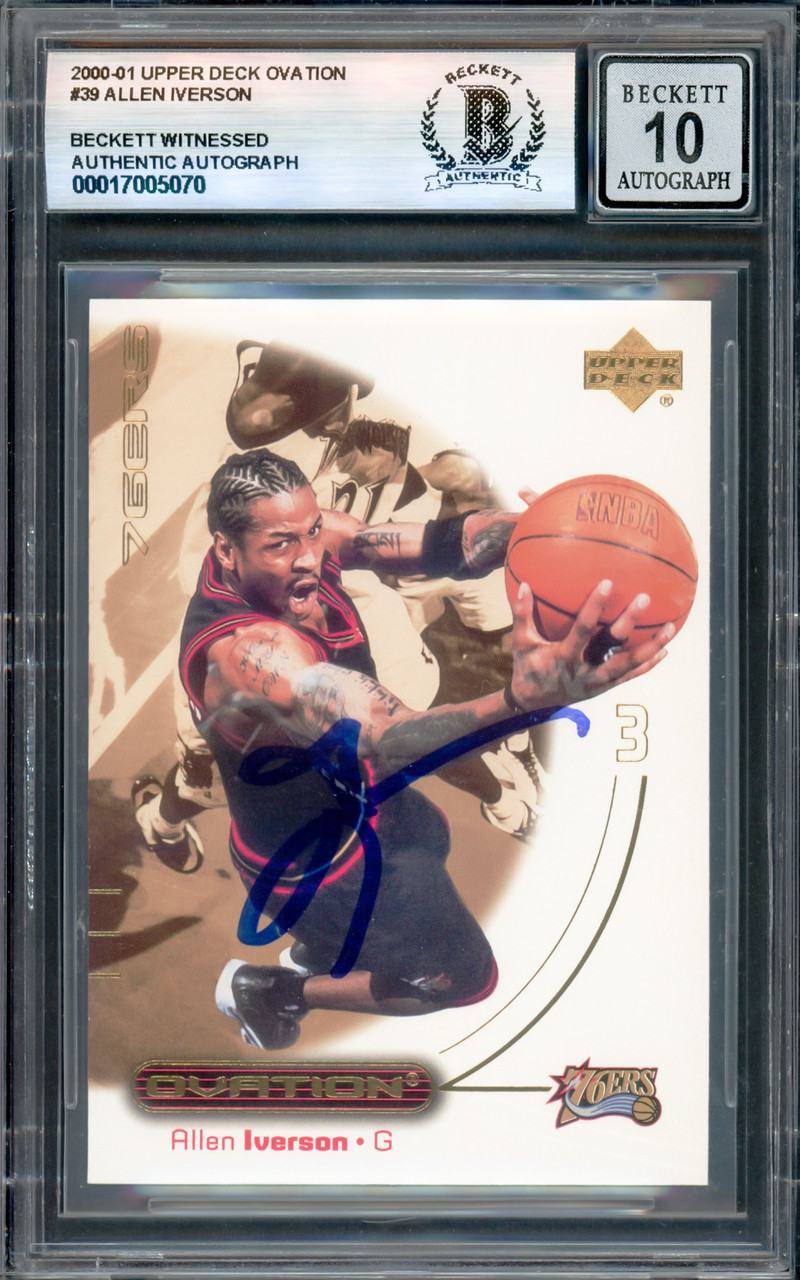 Allen Iverson Autographed 2000-01 Upper Deck Ovation Card