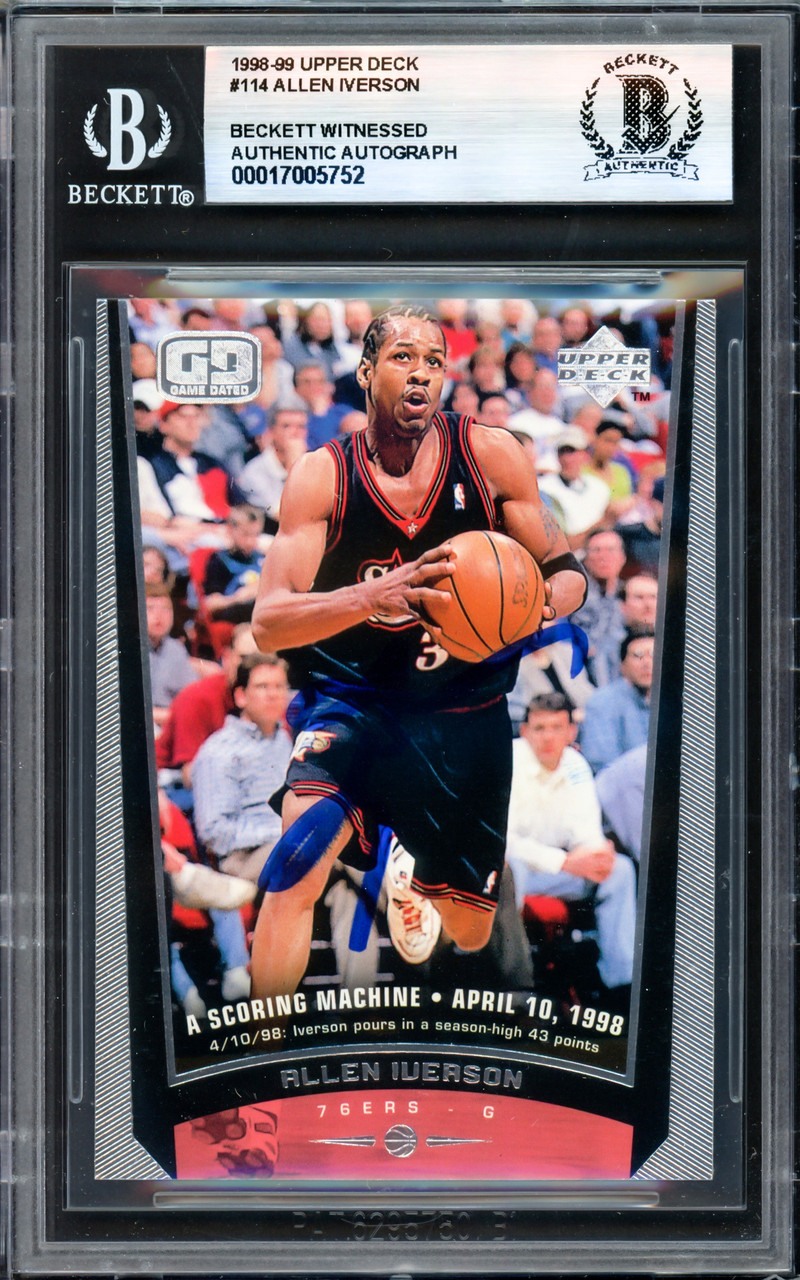 Allen Iverson Autographed 1998-99 Upper Deck Card #114