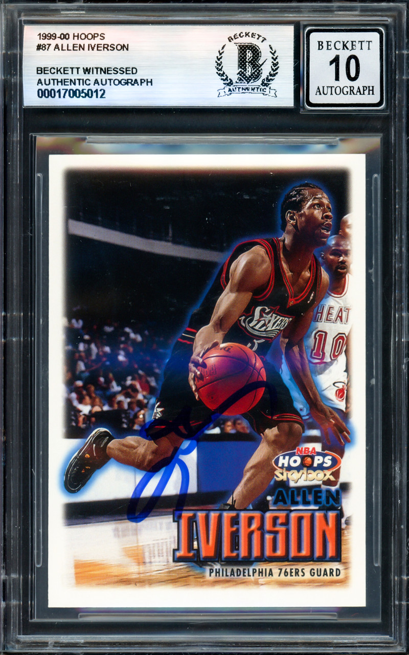 Allen Iverson Autographed 1999-00 Hoops Card #87 Philadelphia 