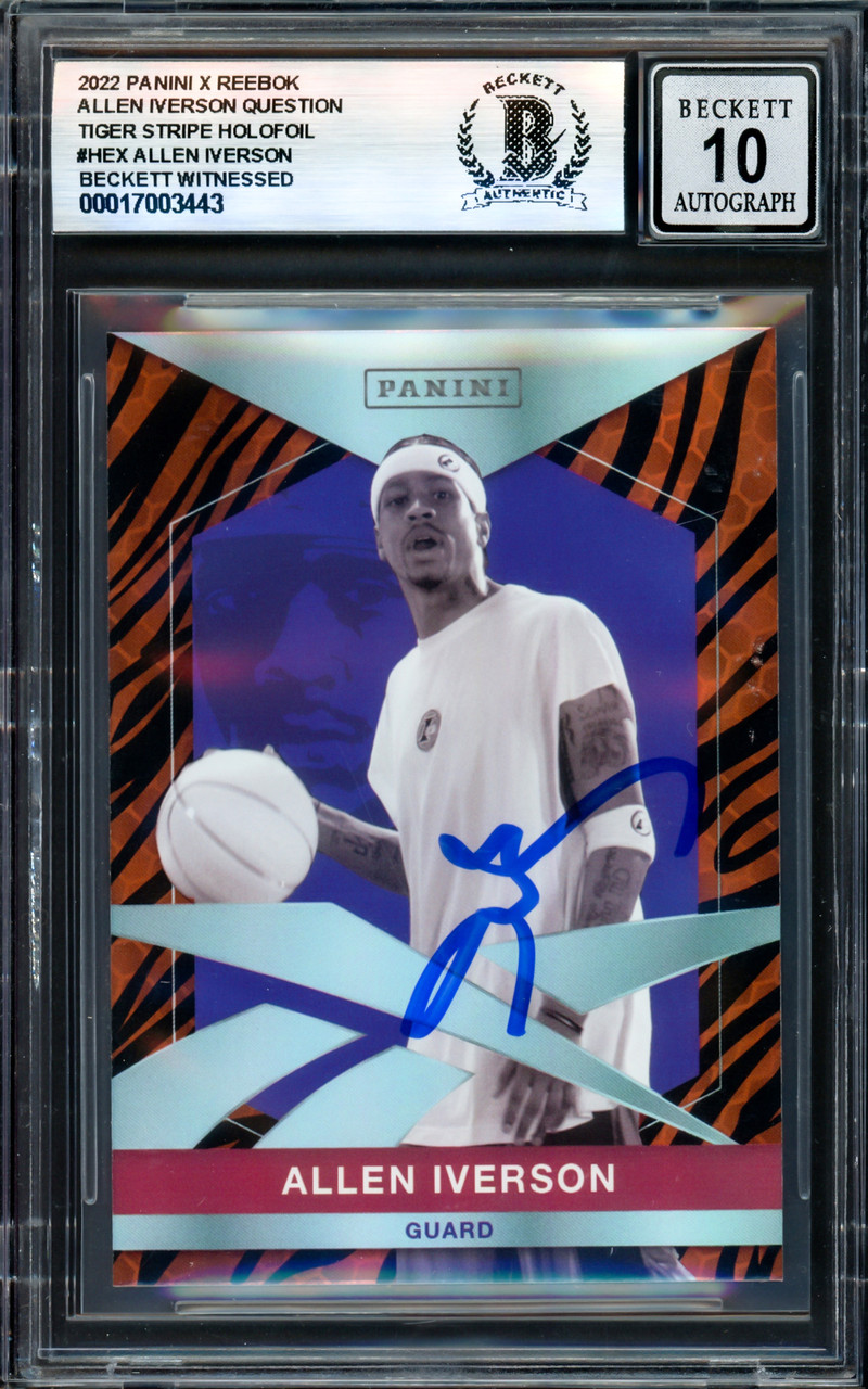 Allen Iverson Autographed 2022 Panini X Reebok Tiger Stripe