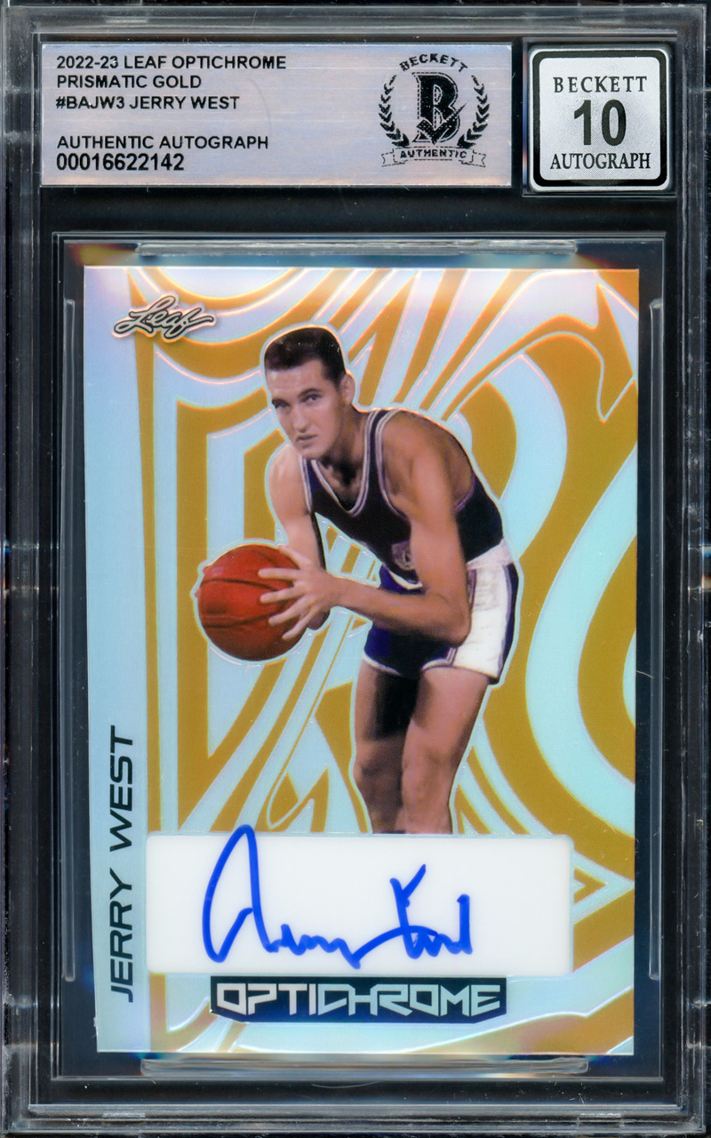 Jerry West Autographed 2022-23 Leaf Optichrome Prismatic