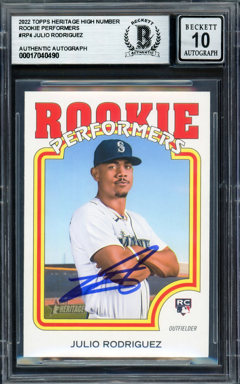 Julio Rodriguez Autographed 2022 Topps Heritage Rookie Performers 