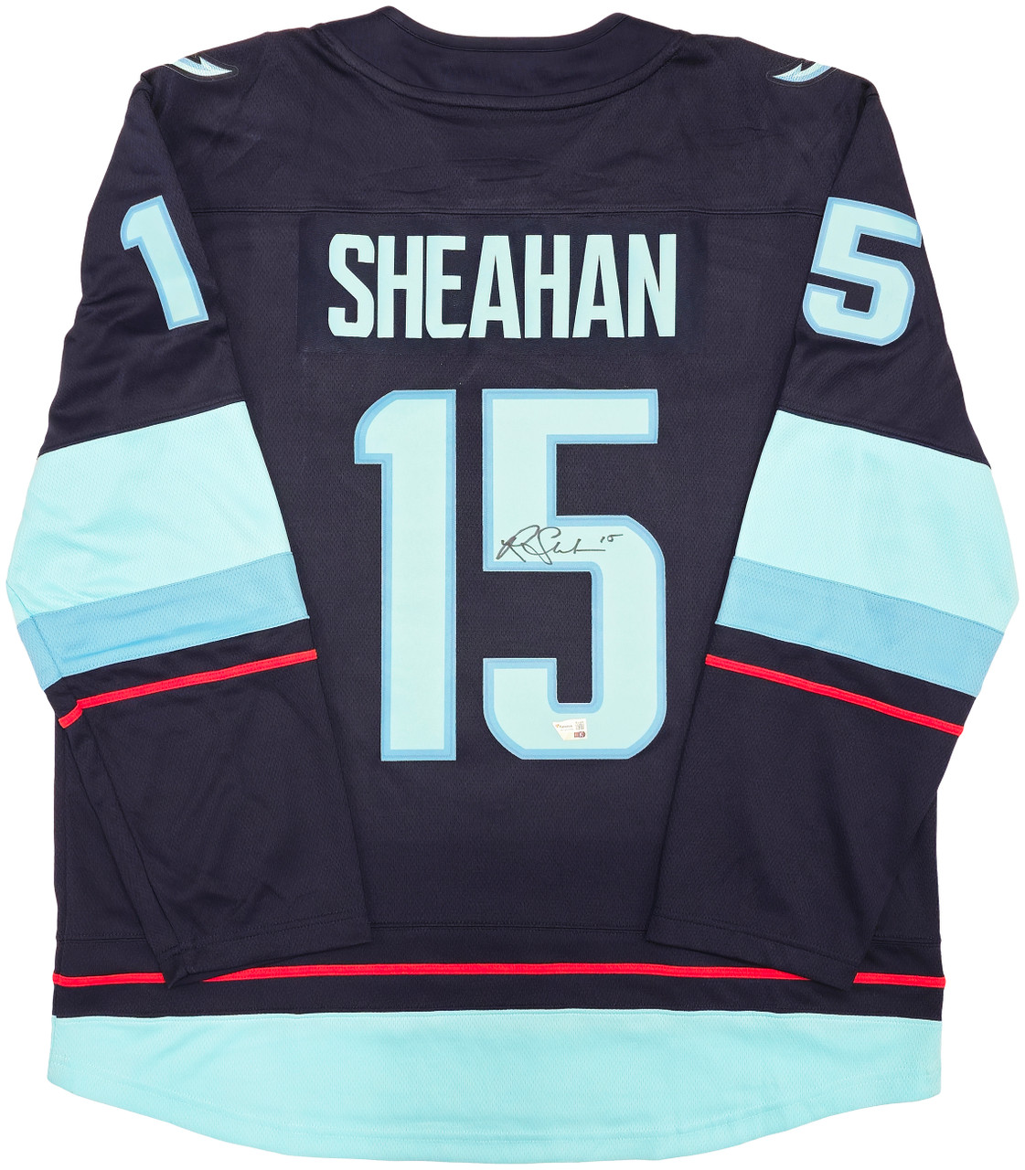 Seattle Kraken Riley Sheahan Autographed Blue Fanatics Breakaway Jersey  Size XL With Inaugural Season Patch Fanatics Holo Stock #235590