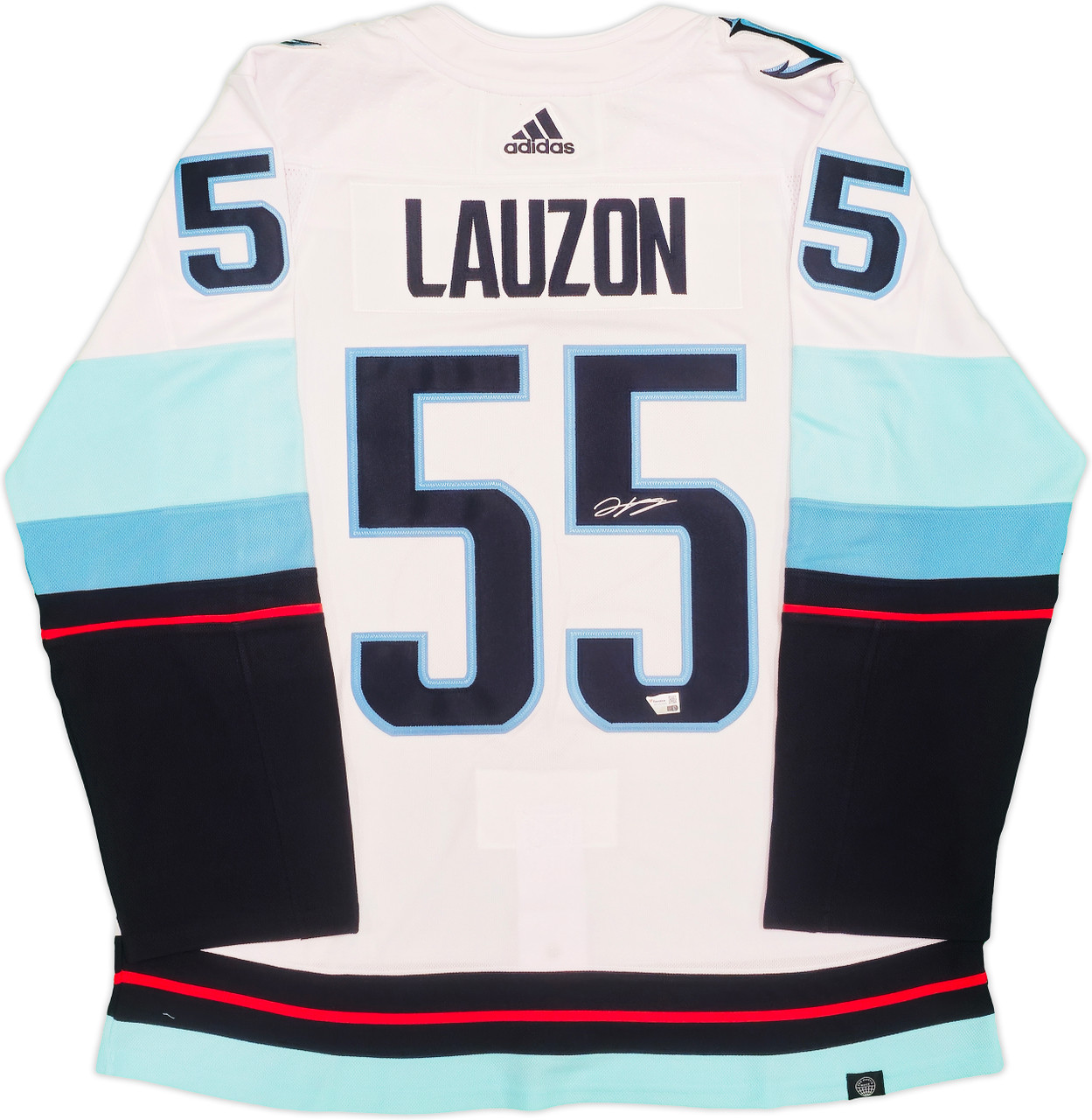 Seattle Kraken Jeremy Lauzon Autographed White Adidas Authentic