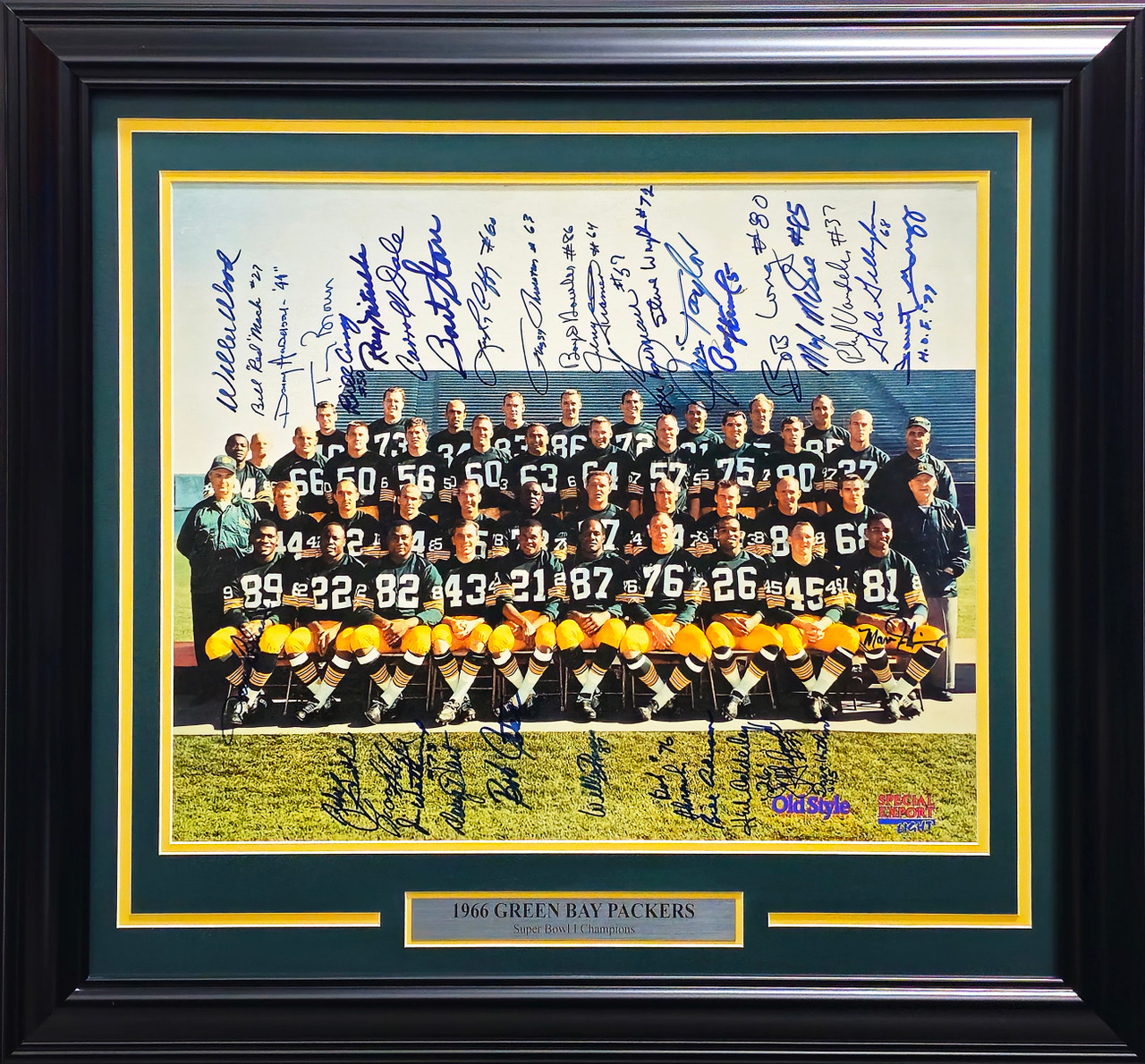 1966 Green Bay Packers Team Signed Autographed Framed 16x20 Photo