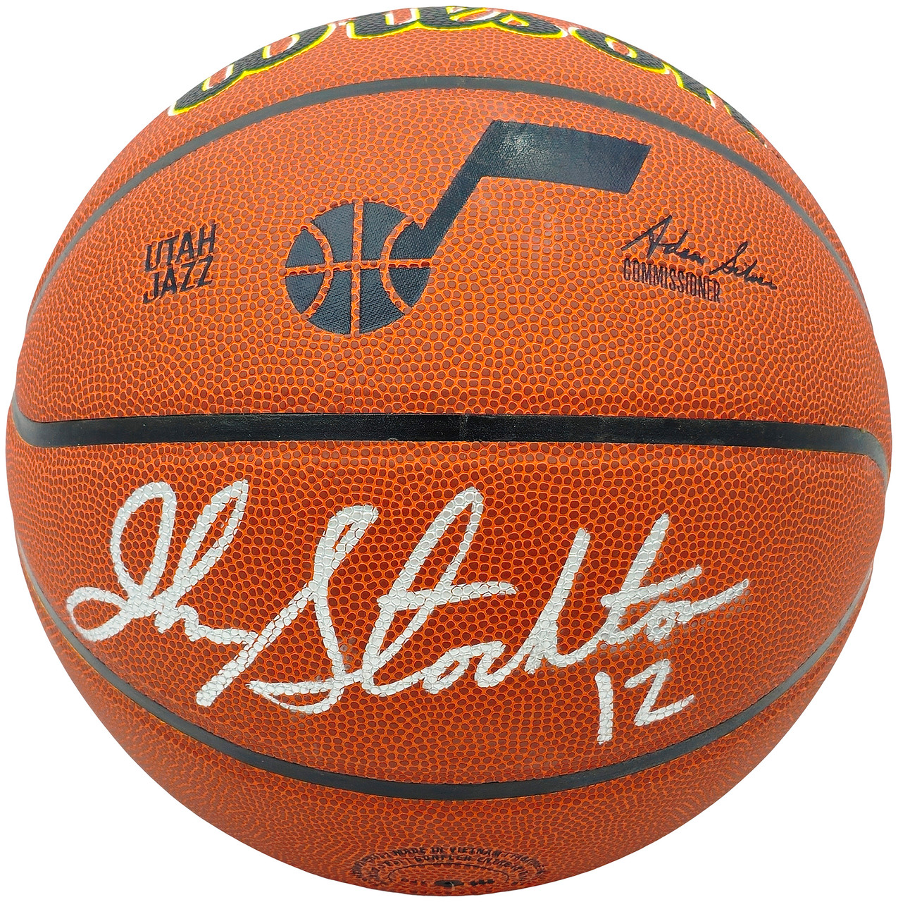 John Stockton & Karl Malone Autographed Composite Leather