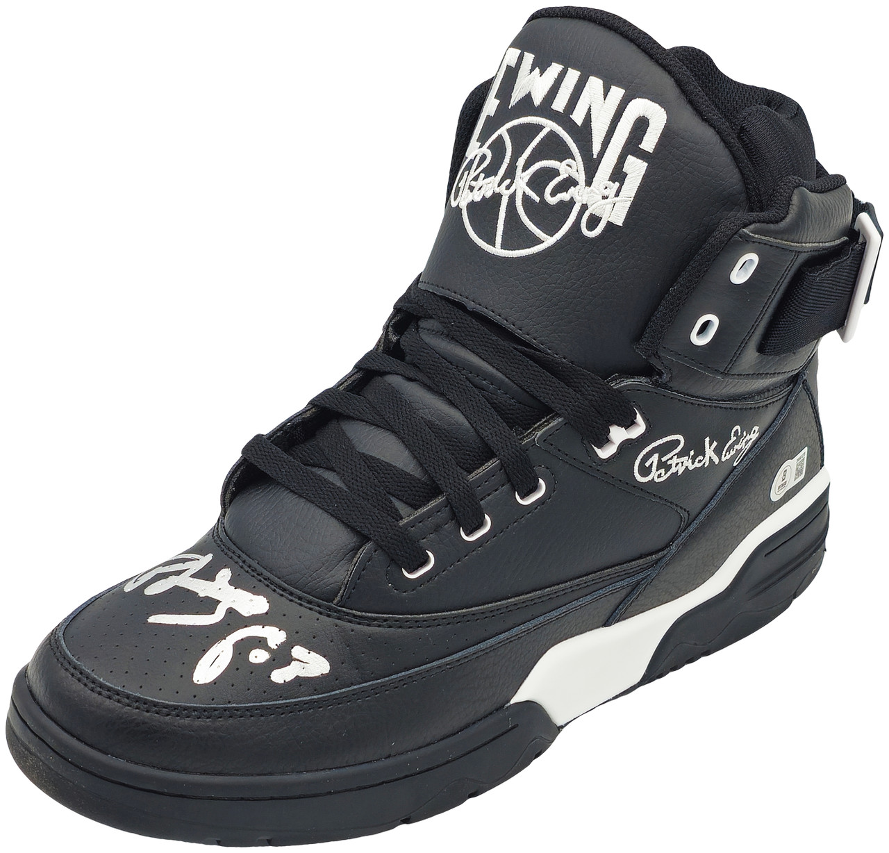 Patrick Ewing Autographed Black Ewing Athletics 33 HI Left Shoe