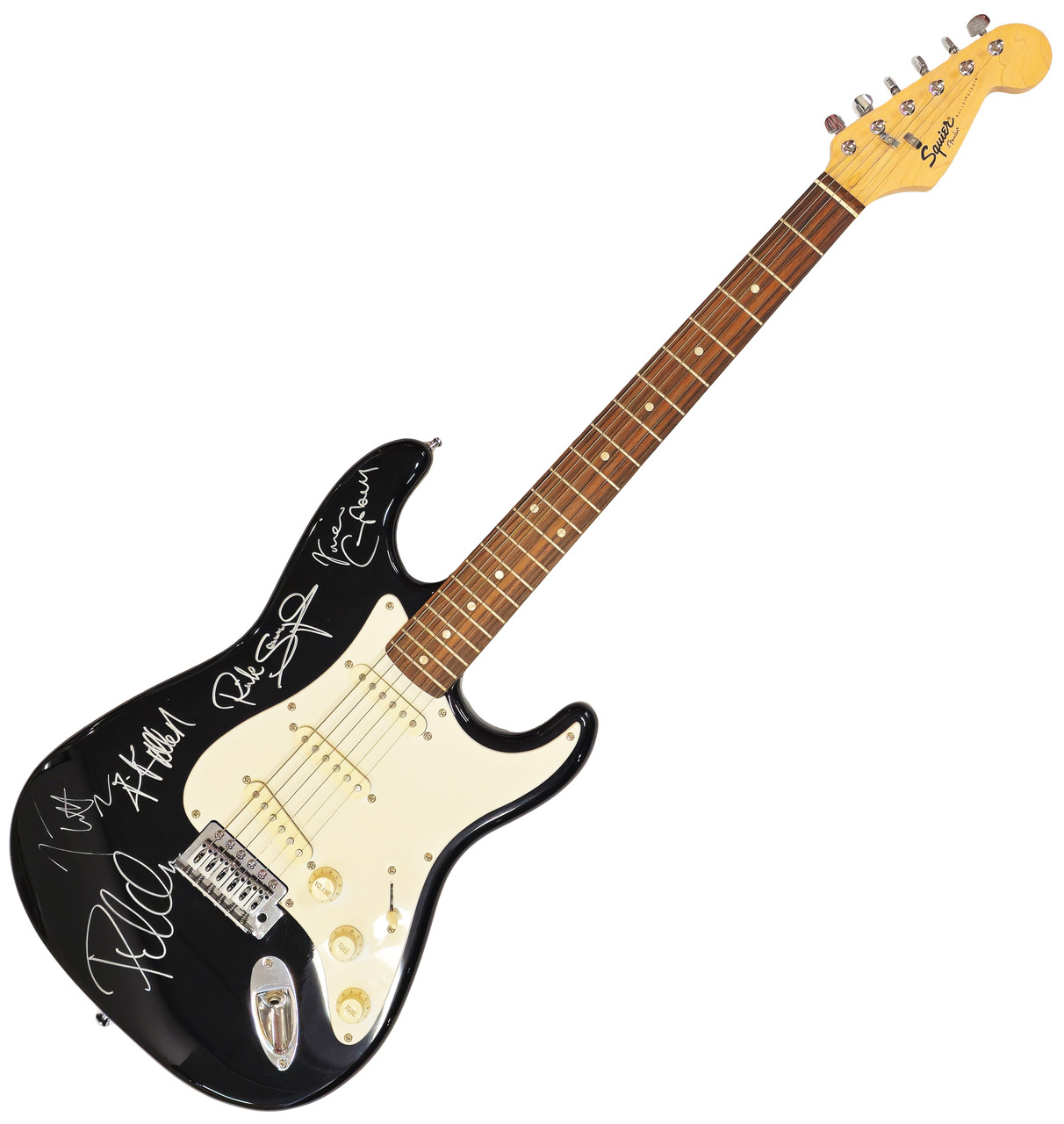 Def Leppard Autographed Fender Guitar With 5 Signatures