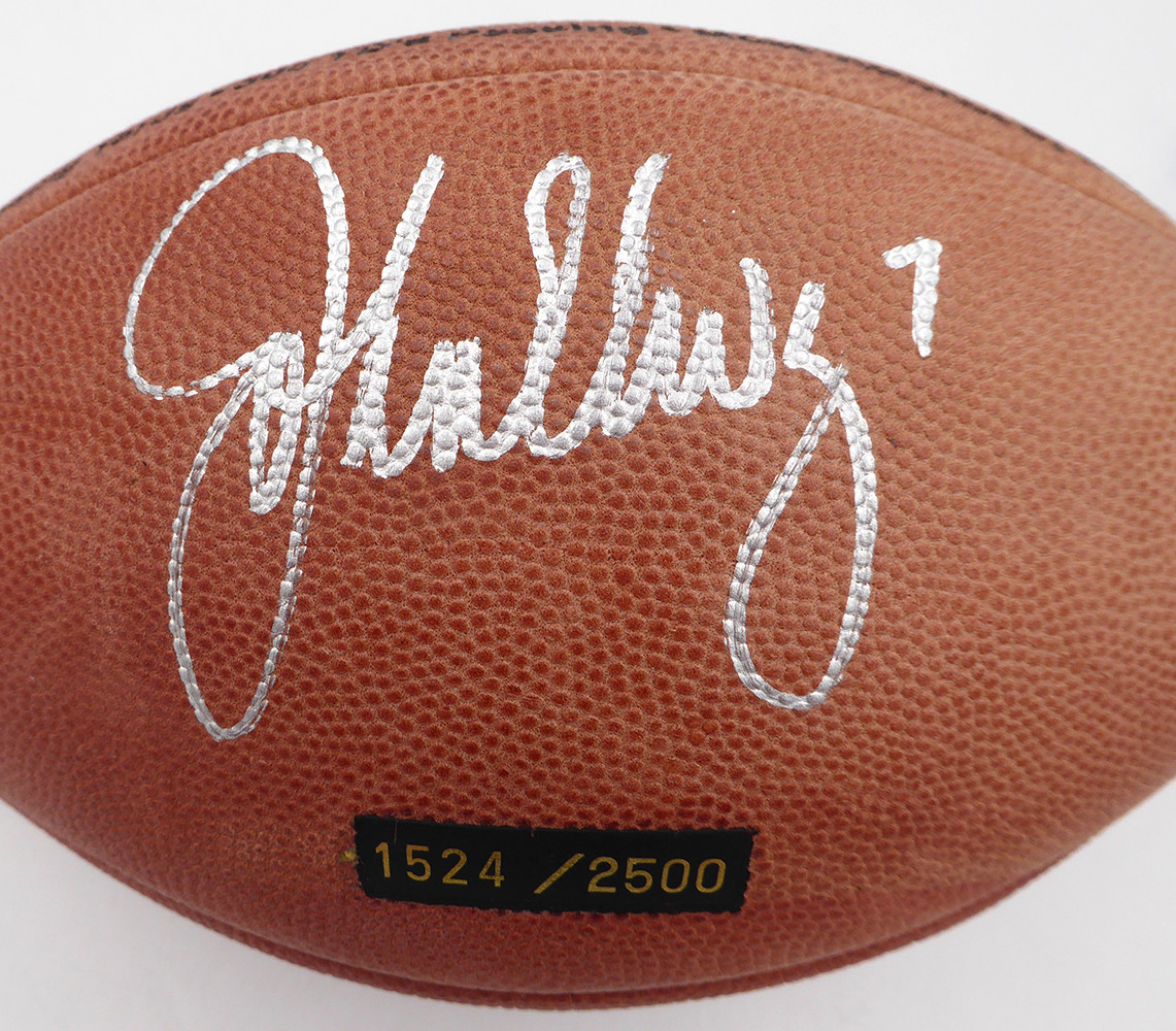 John Elway Autographed NFL Leather Football Limited Edition Denver