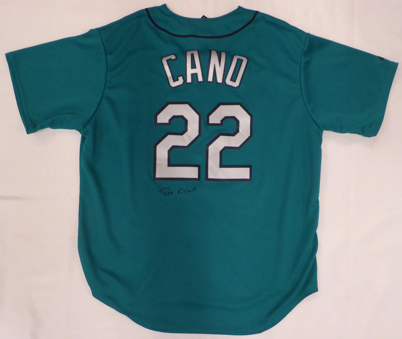 Seattle Mariners Robinson Cano Autographed Teal Majestic Jersey