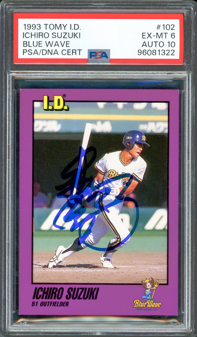 Ichiro Suzuki Autographed 1993 Tomy ID Rookie Card #102 Orix Blue