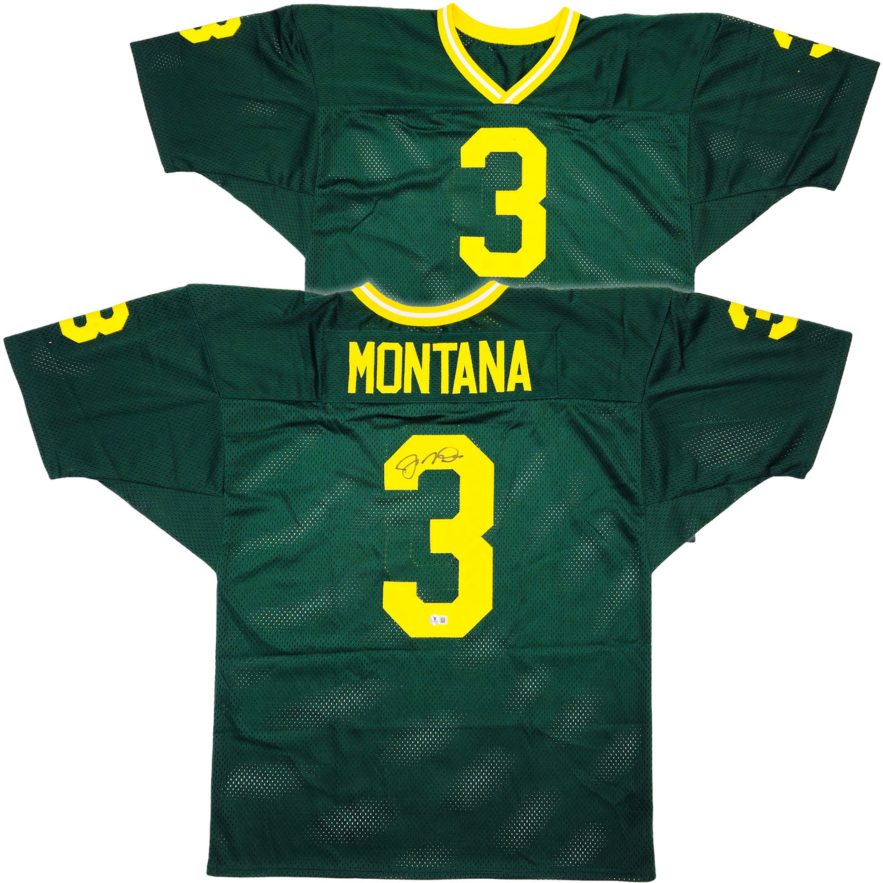 Notre Dame Fighting Irish Joe Montana Autographed Green Jersey