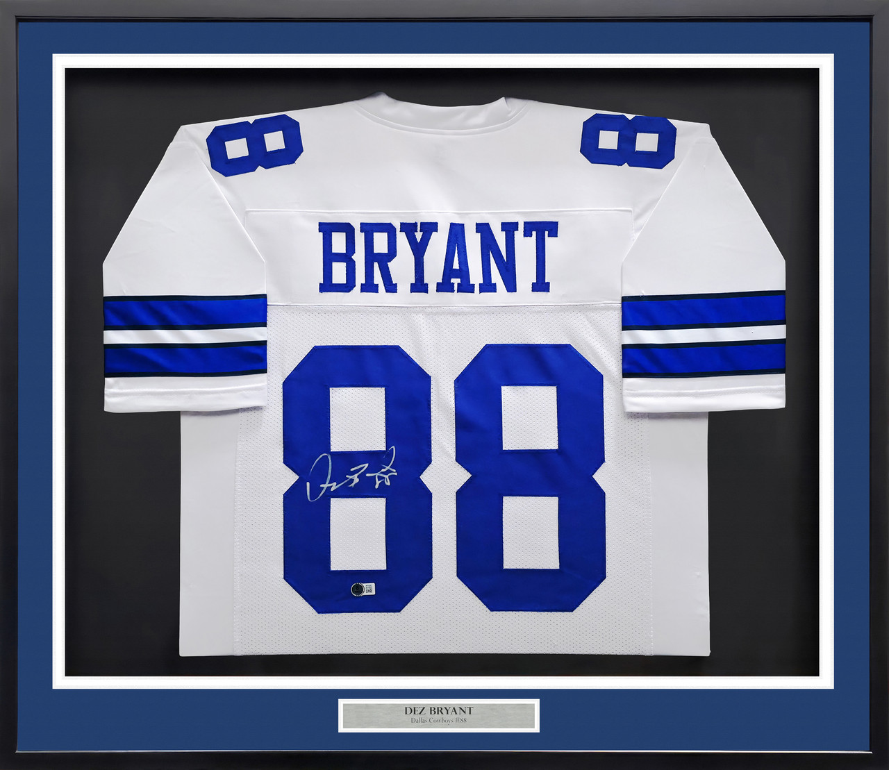 Dallas Cowboys Dez Bryant Autographed Framed White Jersey Beckett
