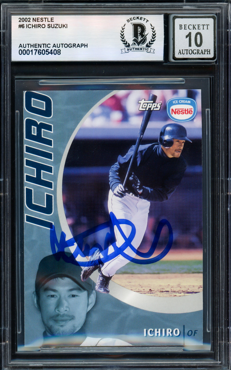 Ichiro Suzuki Autographed 2002 Topps Nestle Card #6 Seattle