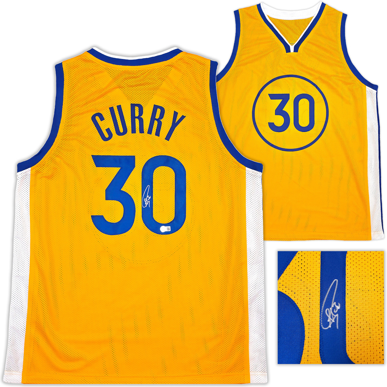 Golden State Warriors Stephen Curry Autographed Yellow Jersey