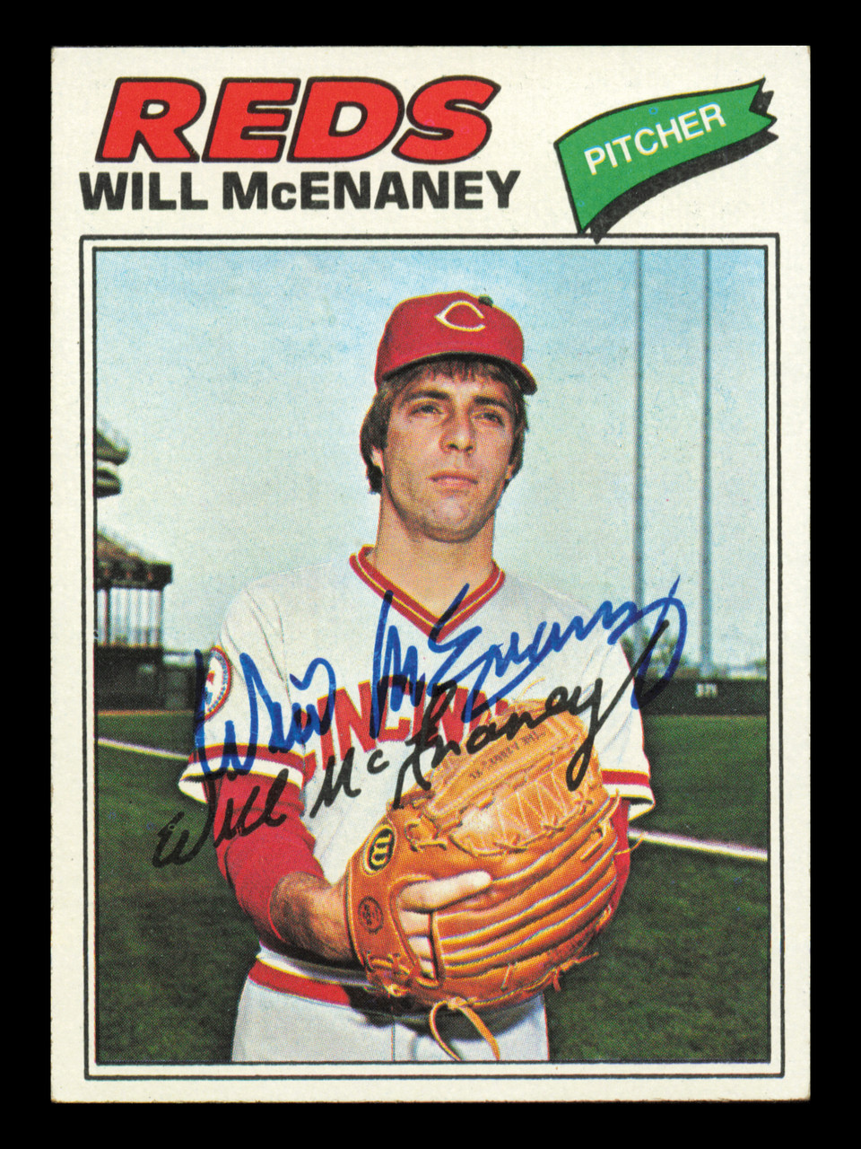 Will McEnaney Autographed 1977 Topps Card #160 Card Cincinnati