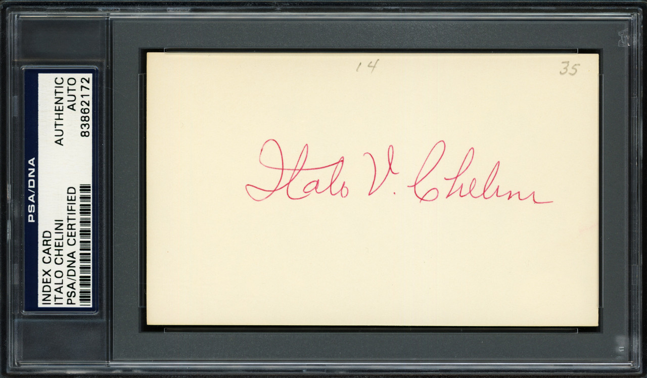 Italo Chelini Autographed 3x5 Index Card Chicago White Sox PSA/DNA